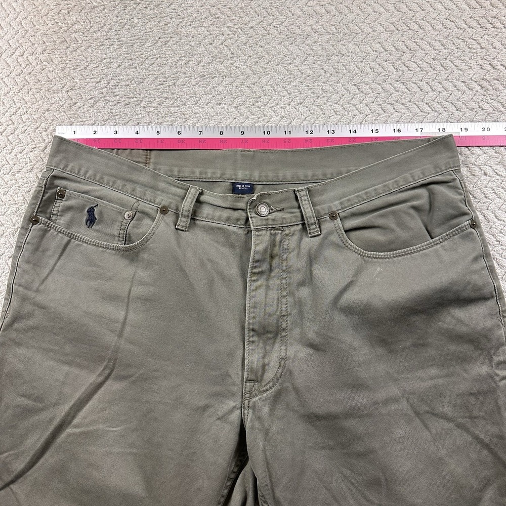 Polo Ralph Lauren 650 Straight Leg Pants Men's 36x32 Green Cotton Chino Travel - Picture 5 of 16